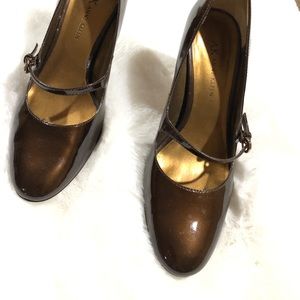 Anne Klein patent look high heel Mary Janes